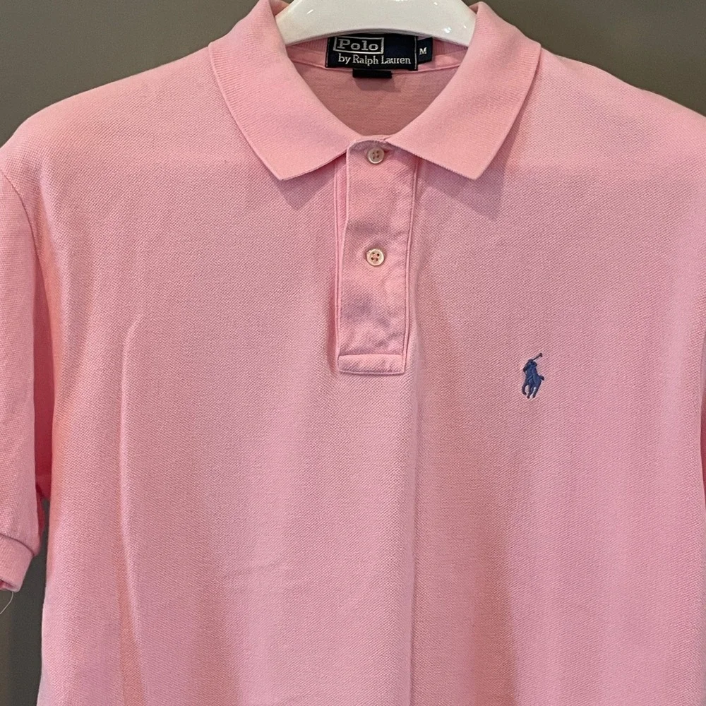 Polo Ralph Lauren Mens Pink Short Sleeve Cotton Pique Polo Shirt Size M